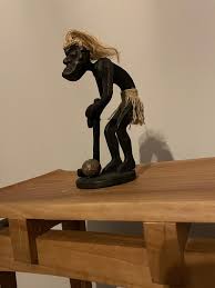 Handmade Wooden Primitive Golf Player Tribal Funny Statue ...