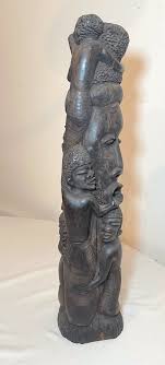 large antique hand carved African wooden Makonde tribe totem sculpture statue | eBay
