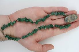 VINTAGE AVENTURINE AGATE BEAD STERLING SILVER 925 NECKLACE 17.5" LAYER CLASSIC | eBay