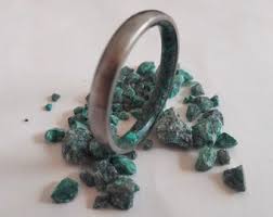 Womens Wedding Band 3mm Width, Crystal Mineral Specimen Ring ...