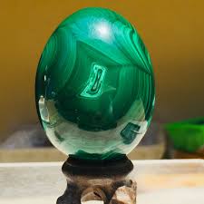 279g Rare Natural Malachite Egg Sphere Quartz Crystal Luster ...