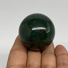 102.7g, 1.7"(42mm) Green Zade Stone Sphere Gemstone ...