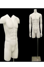 Casper 4, Matte White Male Headless Invisible Ghost Torso with Base MM-TMW-IVG - Mannequin Mode