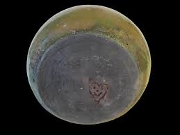 A Folk Art Ceramic Vessel With Heart Smiley Flame Mark ...