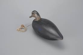 Vintage Fouts Wood Resin Duck Decoy