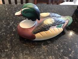 Vintage Ceramic Hand Painted Wood Duck Appx 9” Long 37+ ...