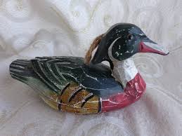 MALE WOOD DUCK Figurine -6 1/2"l X 3 3/4"h X 3"w - Hand ...