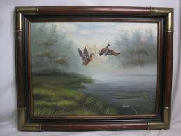 original signed & framed duck themed nature painting Marcel ...