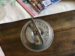 Vintage Malted Milk Mixer Clear Glass Tin Lid National Dairy Kitchen Gadget | eBay