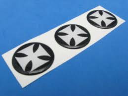 MALTESE IRON CROSS DOMED DECAL EMBLEM STICKER SET OF THREE ...