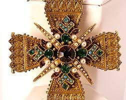 ART ARTHUR PEPPER Vintage Maltese Cross Pin Brooch Pendant ...