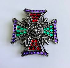 Glamrock Vintage Gothic Cross Belt Buckle Purple Red Green ...