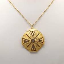 Vintage 1950s Gold Turquoise Glass Pendant Necklace, Mid-century Sphinx Necklace, Filigree Statement Jewellery, Hollywood Glam, Gift for Her - Etsy UK