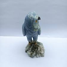 Beautiful Swiss Technology Carved Angelite/quartz Owl