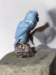 Blue Chalcedony Crystal Figurine Owl | Crystal Shapes for ...