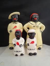 Black Americana Mammy Peppy Chef Salty Ceramic Stove Top Salt & Pepper Shakers | #1750832367