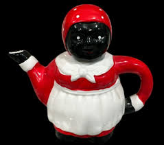 vintage Teapot red white and black | eBay