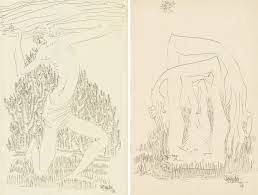 SADEQUAIN (1930-1987) , Untitled (Figure with Cactus); Untitled (Figure in Landscape) | Christie's