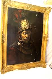 Old Master Man with the Golden Helmet Rembrant Oil Painting Canvas Signed Gilt | eBay