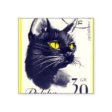 Vintage 1964 Poland Siamese Cat Postage Stamp Sticker (Square) Vintage 1964 Poland Siamese Square Sticker 3" x 3" | CafePress