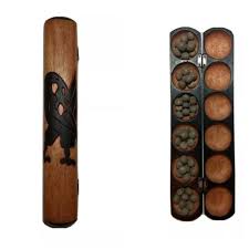 Vintage Hand Carved African Wood Mancala Game 50 Bonduc ...