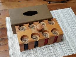Vintage Wooden Poker Chip Caddy with Cover and Chips | eBay