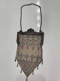 VTG Art Deco 1920s Enameled Mesh Purse Handbag MANDALIAN MFG ...