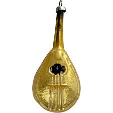 1950s Christmas Ornament Mandolin Guitar Blown Glass ...