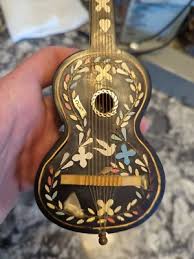 Vintage Miniature Wooden Painted Napoli Guitar Music Box ...