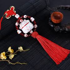 Amazon.com: Fochutech Lucky Cute Ceramic Car Hanging Pendant ...