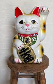 Vintage Chinese Enamel Decorated Porcelain Cat Figurine | eBay