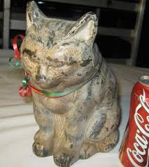 ANTIQUE HUBLEY LG CAST IRON SLEEPING CAT ART DECO STATUE SCULPTURE DOOR DOORSTOP | eBay