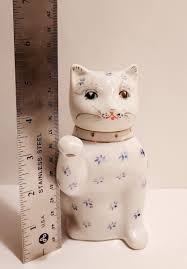 Chinese White Porcelain Waving Lucky Cat Teapot with Blue Floral Pattern | eBay