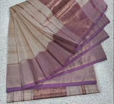 Party Wear Brown(base) Maheshwari Silk Cotton Saree, 6 m ...
