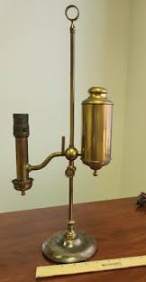Antique Manhattan Brass Co. MILLER Student Oil Lamp Early ...