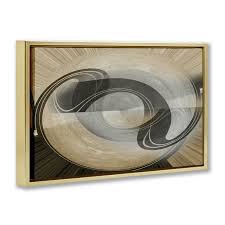 Stupell Industries Curved Swoop Shape Abstract Painting Gold ...