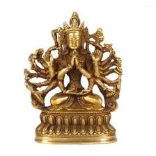 Exquisite Copper Zhunti Buddha Statue: Eighteen-Armed ...