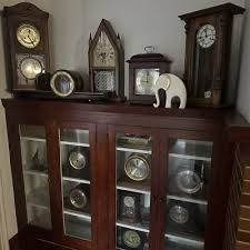 ANTIQUE CORNWALL CLASSICS CLOCK WOOD CASE PAINTED GLASS FLOWERS MANTLE VTG | eBay