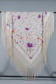 Lot 62 - An embroidered Cantonese shawl, circa 1920,