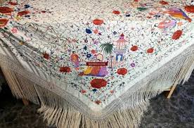 1161 Antique Double Sided Embroidery Manila Manton ...