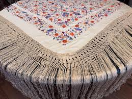 Antique Manila Silk Shawl. Antique Piano Shawl From 1910 ...