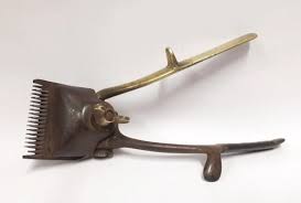 VINTAGE OLD BRASS & IRON HAIR CUTTER HAND CLIPPER ...