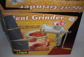 Meat Grinder With Sausage Stuffer Tubes, Made in China, Larin Name Brand, Used Very Little, Very Good Condition, 11 1/2" x 5"W x 9"H Auction | 1BID