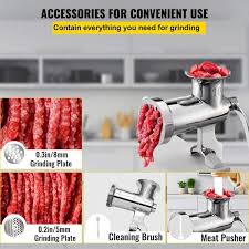 SVOPES Manual Meat Grinder,304 Stainless Steel Handheld Mincer with Steel Table Clamp,Includes 1 Blade,2 Plates & Sausage Tube SYZJSJRJB80CMAC3RV0-0821 - The Home Depot