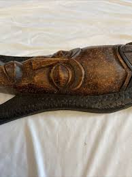 Vintage African Hand Carved Wooden Mask Ghana Wall Hanging ...