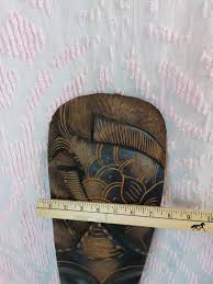 Vintage Indonesia Wood Carved Fish Motif Wall Hang Mask 16.5 ...