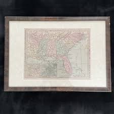 Framed Antique Original Map "Map of Southern States", Circa.1880s | eBay