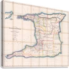 1912 Map of Trinidad – British Colonial-Era Caribbean Map ...