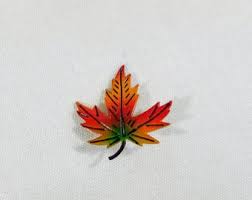 A238 Vintage Autumn Leaf Enamel on Metal Brooch. Stamped Korea. C1980's. Gift Idea - Etsy