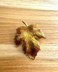 Vintage 50s 60s Mid Century FALL LEAF Brooch | Mercari